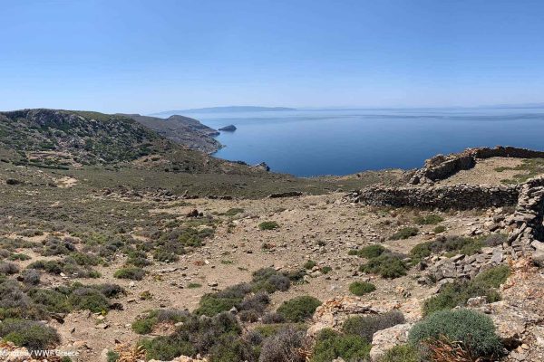 Θέα ΝΔ και η νησίδα Φούη